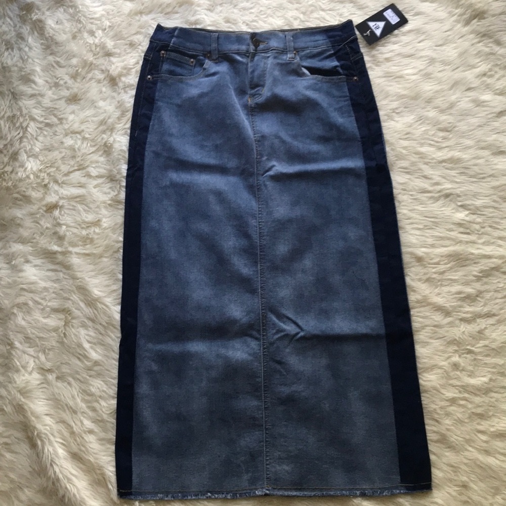 Long denim skirt